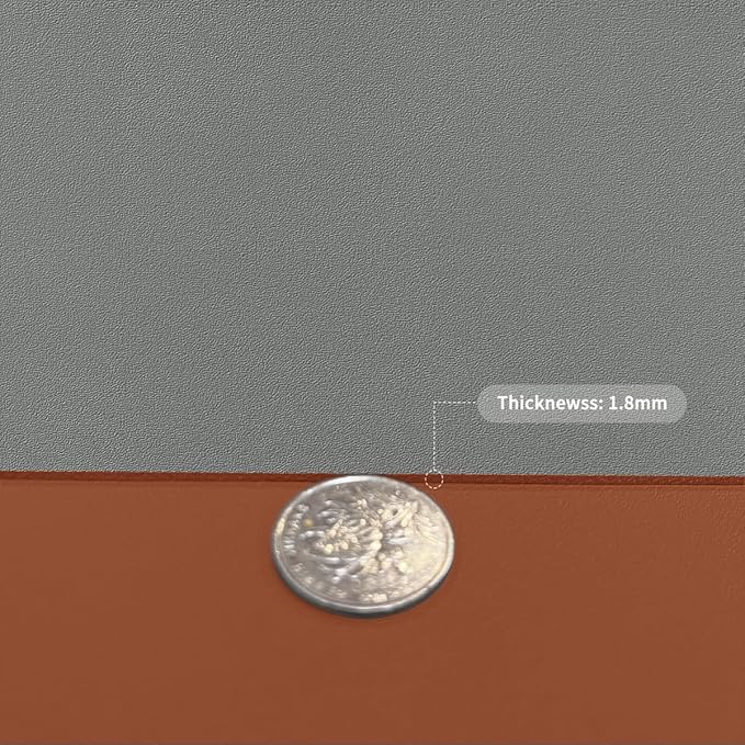 Leather Table Cover,1.8mm Thick,42x60 Inch Table Protector,Table Protector for Dining Room Table,Dining Table Cover,Table Cover Protector,Dining Room Table Protector Pad(Brown+Gray,42x60)