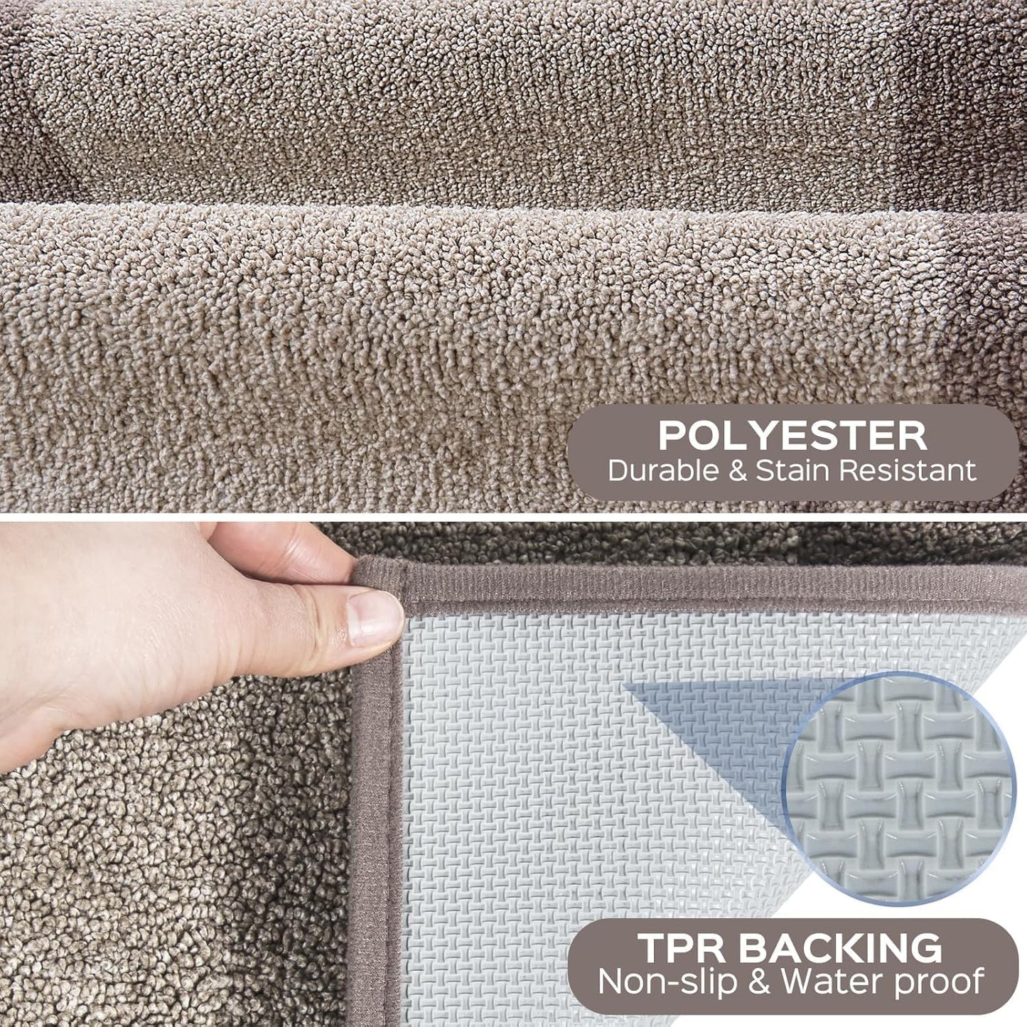 Machine Washable Kitchen Rug 24" x 96", Non Slip Kitchen Mat for Floor, Absorbent Entrance Runner Rug for Bedroom, Hallway, Bathroom, Door (Roll Packing)